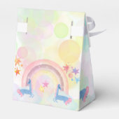 Pastelregenboogkinderen waterverf eenhoorn bedankdoosjes (Achterkant)