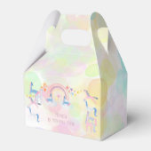 Pastelregenboogkinderen waterverf eenhoorn bedankdoosjes (Achterkant)