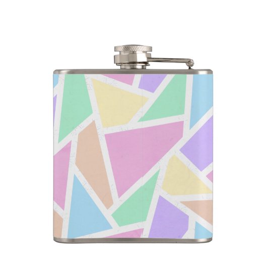 Pastelregenboogmozaïekpatroon Heupfles (Achterkant)