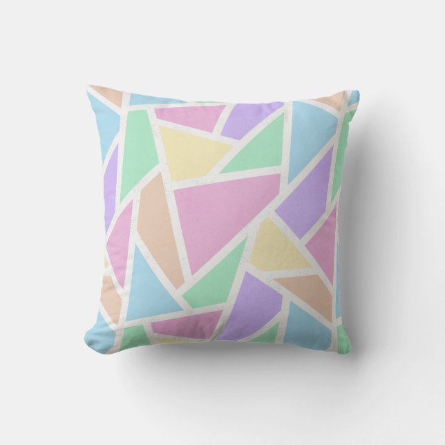Pastelregenboogmozaïekpatroon Kussen (Voorkant)