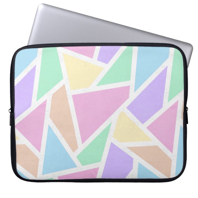 Pastelregenboogmozaïekpatroon Laptop Sleeve (Voorkant)