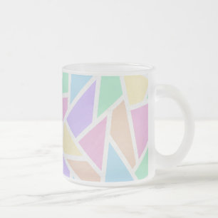 Pastelregenboogmozaïekpatroon Matglas Koffiemok