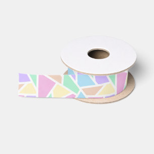Pastelregenboogmozaïekpatroon Satijnen Lint