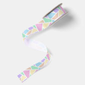 Pastelregenboogmozaïekpatroon Satijnen Lint (Achterkant)