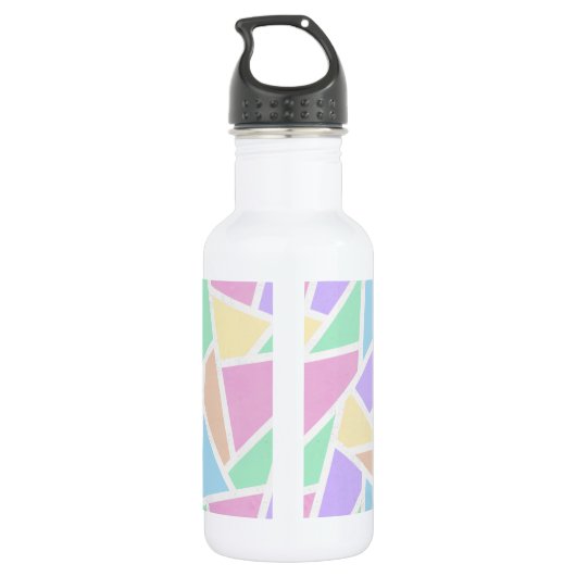 Pastelregenboogmozaïekpatroon Waterfles (Achterkant)