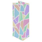 Pastelregenboogmozaïekpatroon Wijn Cadeautas (Achterkant Gekanteld)