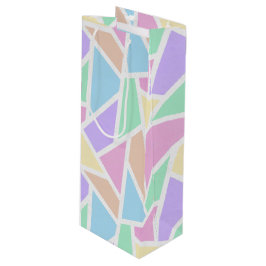 Pastelregenboogmozaïekpatroon Wijn Cadeautas