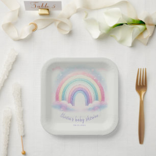 Pastelregenboogpapier Bord   Partij van het baby s