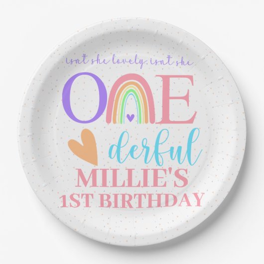 Pastelregenboogpapier Borden & schalen Papieren Bordje (Voorkant)