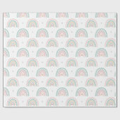 Pastelregenboogpatroon met harten cadeaupapier (Vlak)