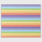 Pastelregenboogstrepen Gay Pride Cadeaupapier (Vlak)