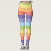 Pastelregenboogstrepen Gay Pride Leggings (Voorkant)