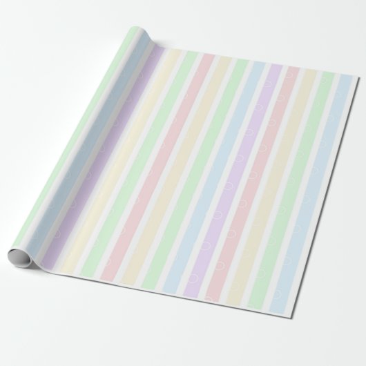 pastelregenboogstrepen Verpakkingspapier Cadeaupapier (Uitgerold)