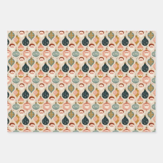 Pastelretro Santa inpakpapier Vel (Voorkant 2)