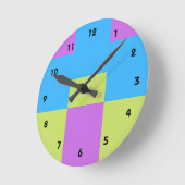 Pastelrino modern kleurenblok ronde klok (Hoek)