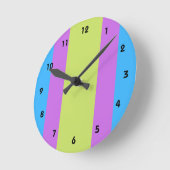 Pastelrino modern kleurenblok ronde klok (Hoek)
