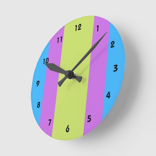 Pastelrino modern kleurenblok ronde klok (Hoek)