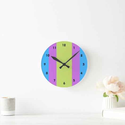 Pastelrino modern kleurenblok ronde klok (Huis)