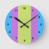Pastelrino modern kleurenblok ronde klok (Voorkant)