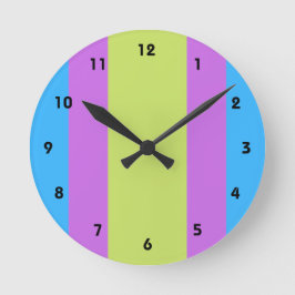 Pastelrino modern kleurenblok ronde klok