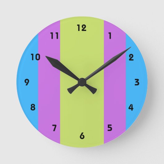 Pastelrino modern kleurenblok ronde klok (Voorkant)