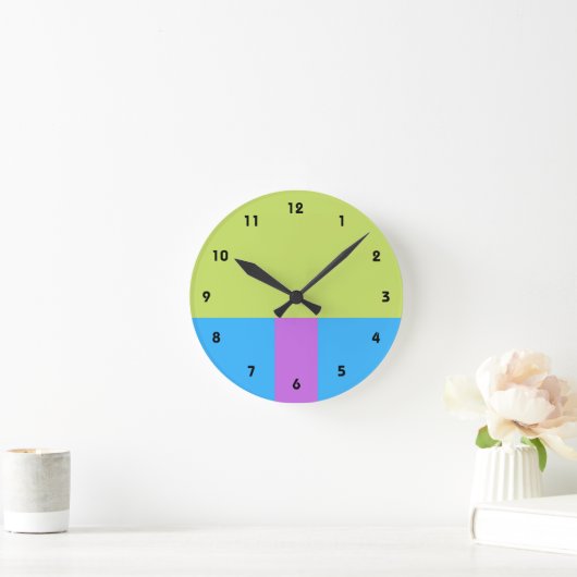 Pastelrino modern kleurenblok ronde klok (Huis)