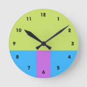 Pastelrino modern kleurenblok ronde klok (Voorkant)