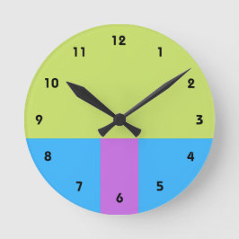 Pastelrino modern kleurenblok ronde klok