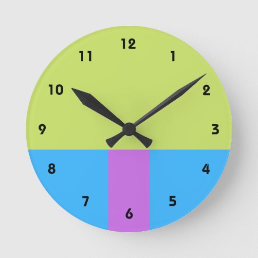Pastelrino modern kleurenblok ronde klok (Voorkant)