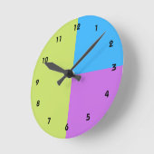 Pastelrino modern kleurenblok ronde klok (Hoek)