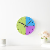 Pastelrino modern kleurenblok ronde klok (Huis)