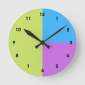 Pastelrino modern kleurenblok ronde klok (Voorkant)
