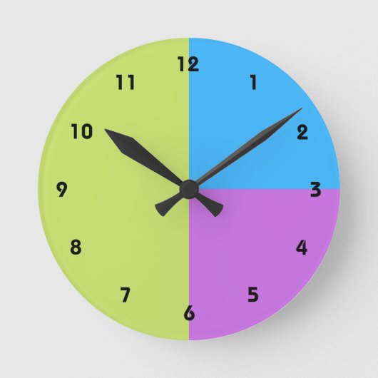 Pastelrino modern kleurenblok ronde klok (Voorkant)