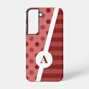 Pastelrode Stippen en Strepenpatroon Samsung Galaxy Hoesje
