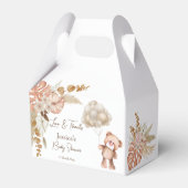 Pastelroombruin boho gedroogde bloemen baby shower bedankdoosjes (Voorkant Zijde)