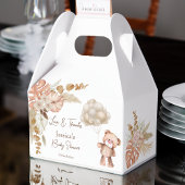 Pastelroombruin boho gedroogde bloemen baby shower bedankdoosjes