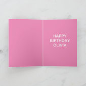 Pastelroze aangepaste foto – Persoonlijke groeten Kaart (Binnen)