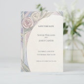 Pastelroze Art Nouveau Bewaar De Datum Save The Date (Staand voorkant)