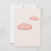 Pastelroze bewolkte Schattigee slapende Baby Drago Bedankkaart (Achterkant)