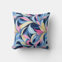 Pastelroze, blauwe en gele bladwerveling