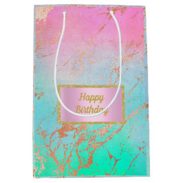 pastelroze blauwe marmer - tas voor cadeautas nieu