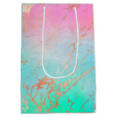 pastelroze blauwe marmer - tas voor cadeautas nieu (Achterkant)