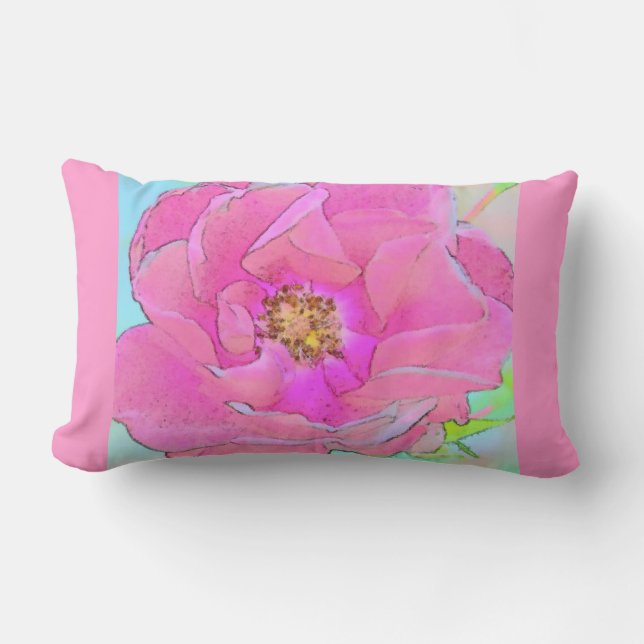 Pastelroze bloem kussen (Voorkant)