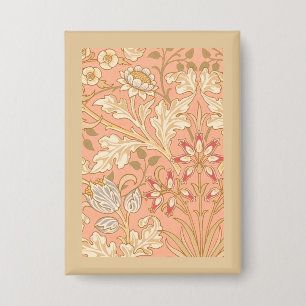 Pastelroze Bloemen Button