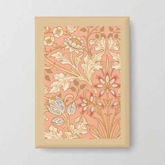 Pastelroze Bloemen Button (Voorkant)