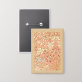 Pastelroze Bloemen Button (Voorkant / Achterkant)