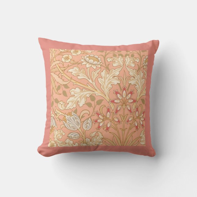 Pastelroze Bloemen Kussen (Voorkant)