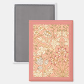 Pastelroze Bloemen Magneet (Voorkant / Achterkant)