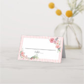 Pastelroze bloemen plaatskaartje (Achterkant)