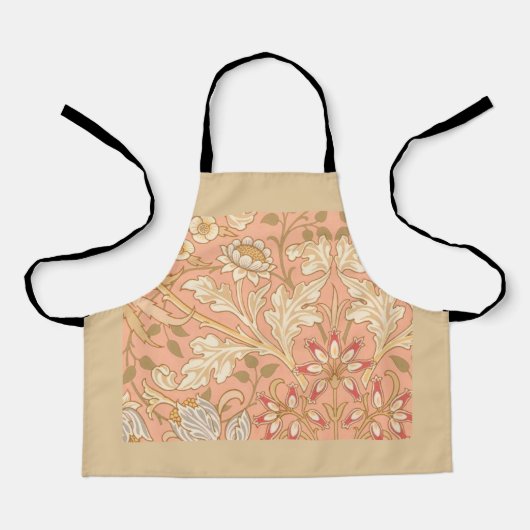 Pastelroze Bloemen Schort (Voorkant)